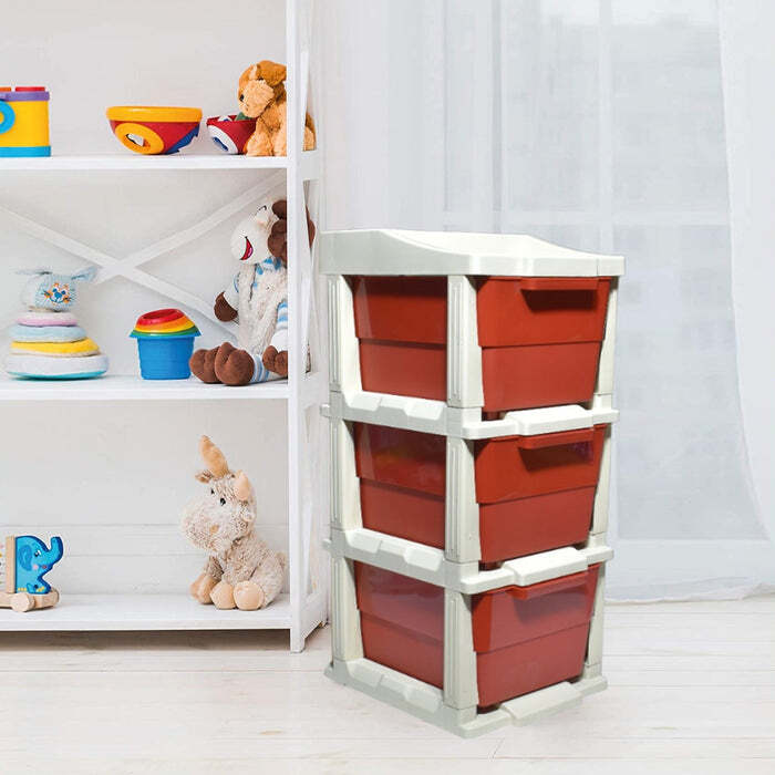 Multi-purpose Anti-slip 3 Layer Modular Drawer Storage System