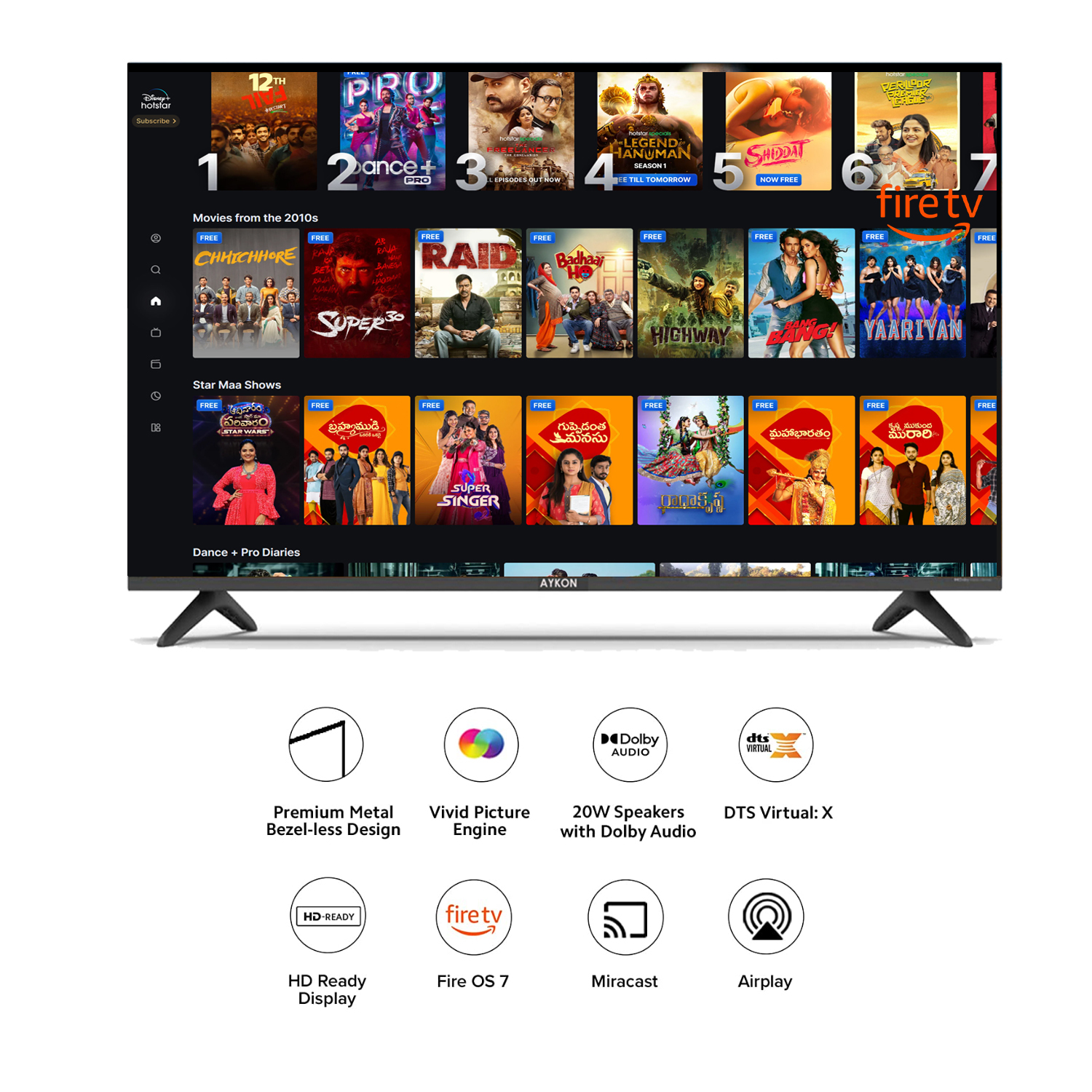 Fire Led Tv With Alexa - Color: Black