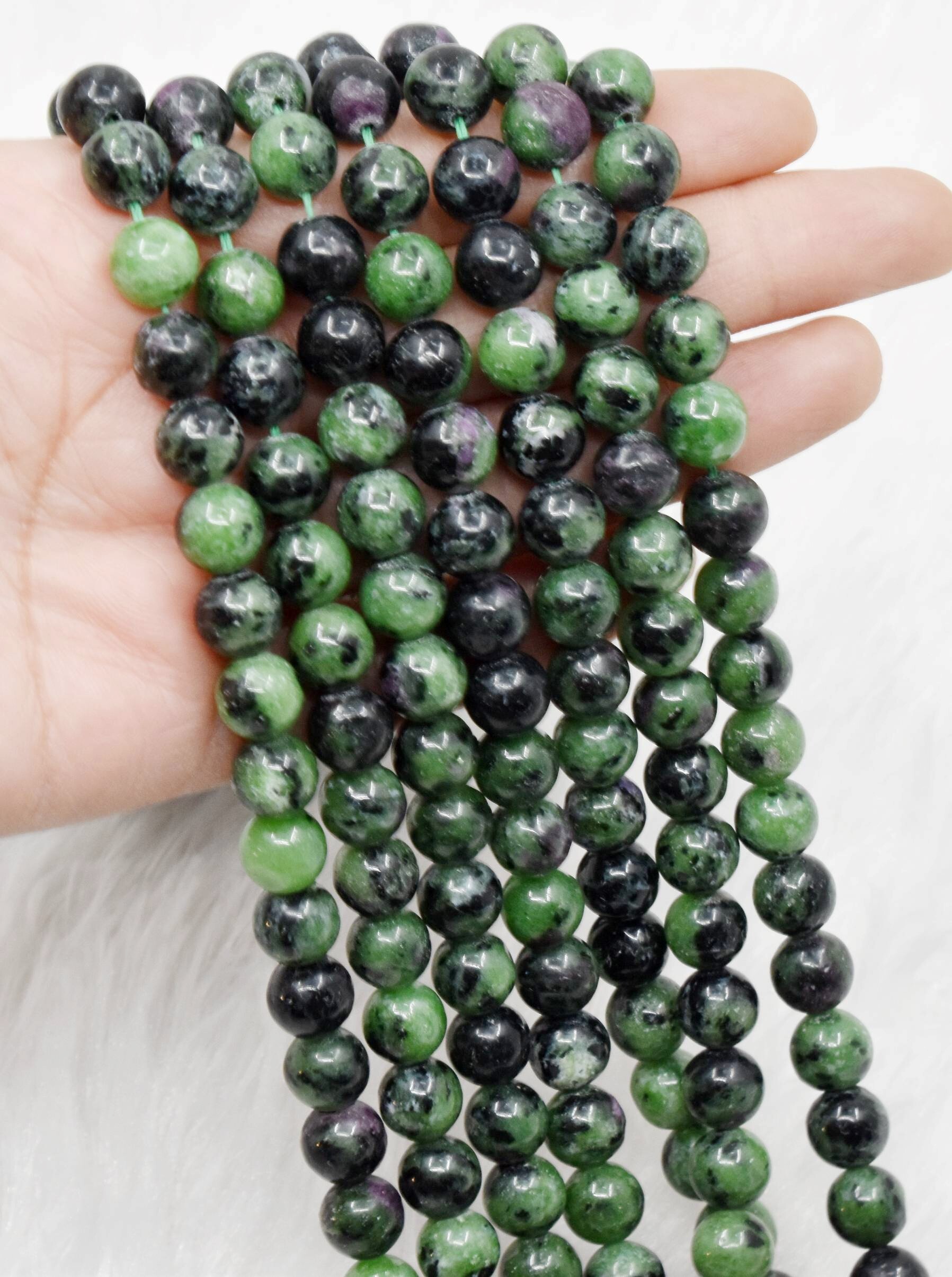 8mm Ruby Zosite Beads - 14.5 Inches Strand, Hand-polished, Round Stone Beads For Jewelry, Unique Rich Hue With Subtle Natural Specks