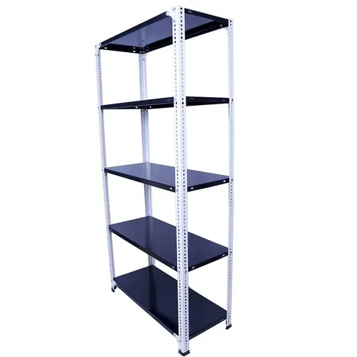 MS Slotted Angle Rack - Mild Steel, 8 Foot Height | Supermarket Application, Ideal for Commercial Use