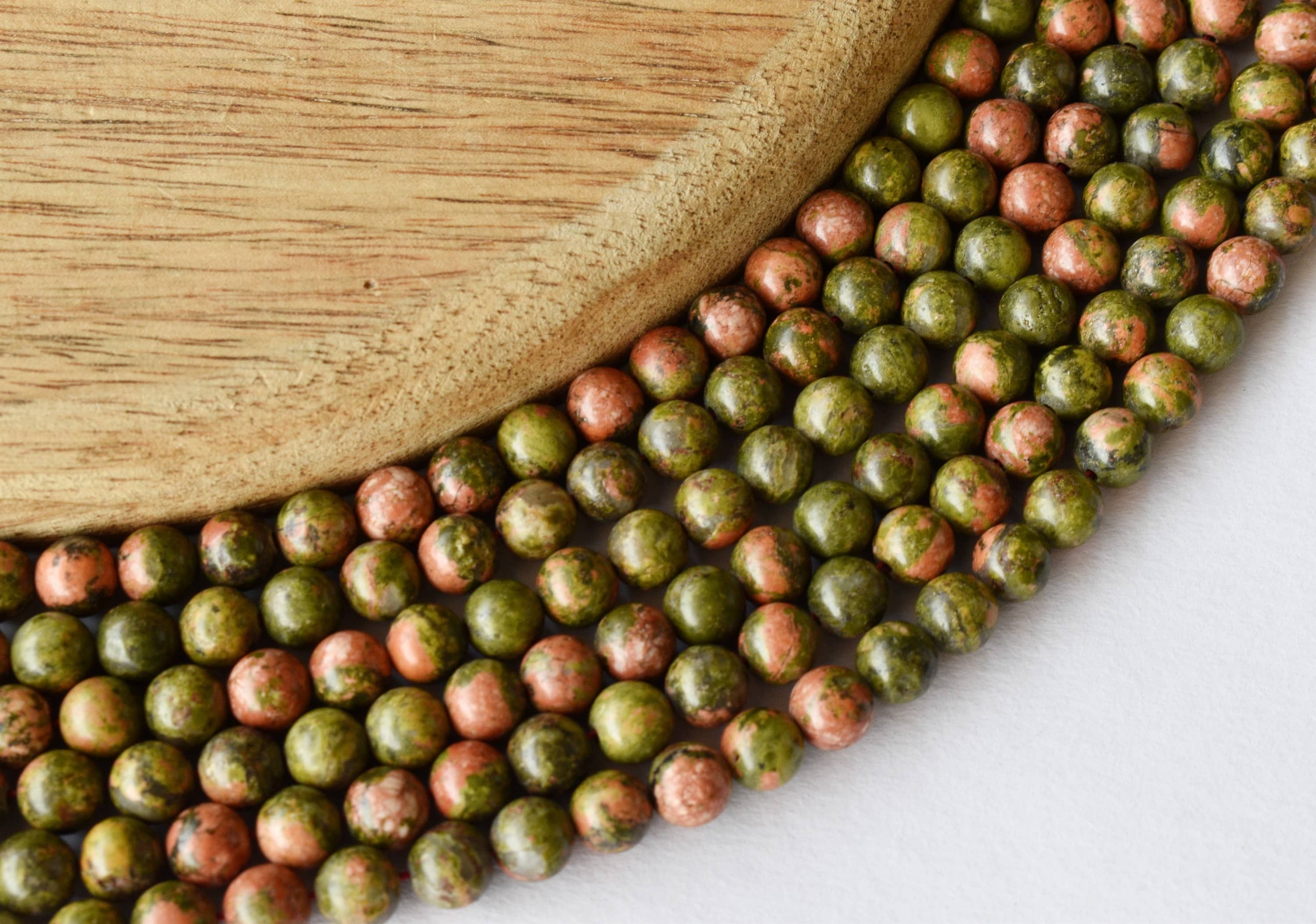 8mm Unakite Beads - 14.5 Inch Strand, Polished Stone, Unique Round Gemstone Beads For Jewelry Making And Party Wear
