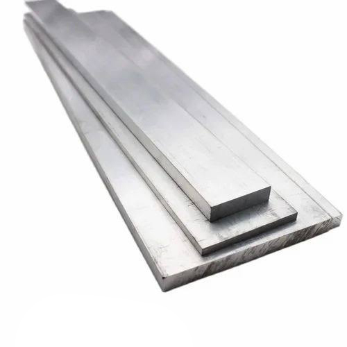Aluminum Flat - 12 Feet Length, Anodised for Corrosion Resistance | Silver Color, Rigid Hardness, Rectangular Shape