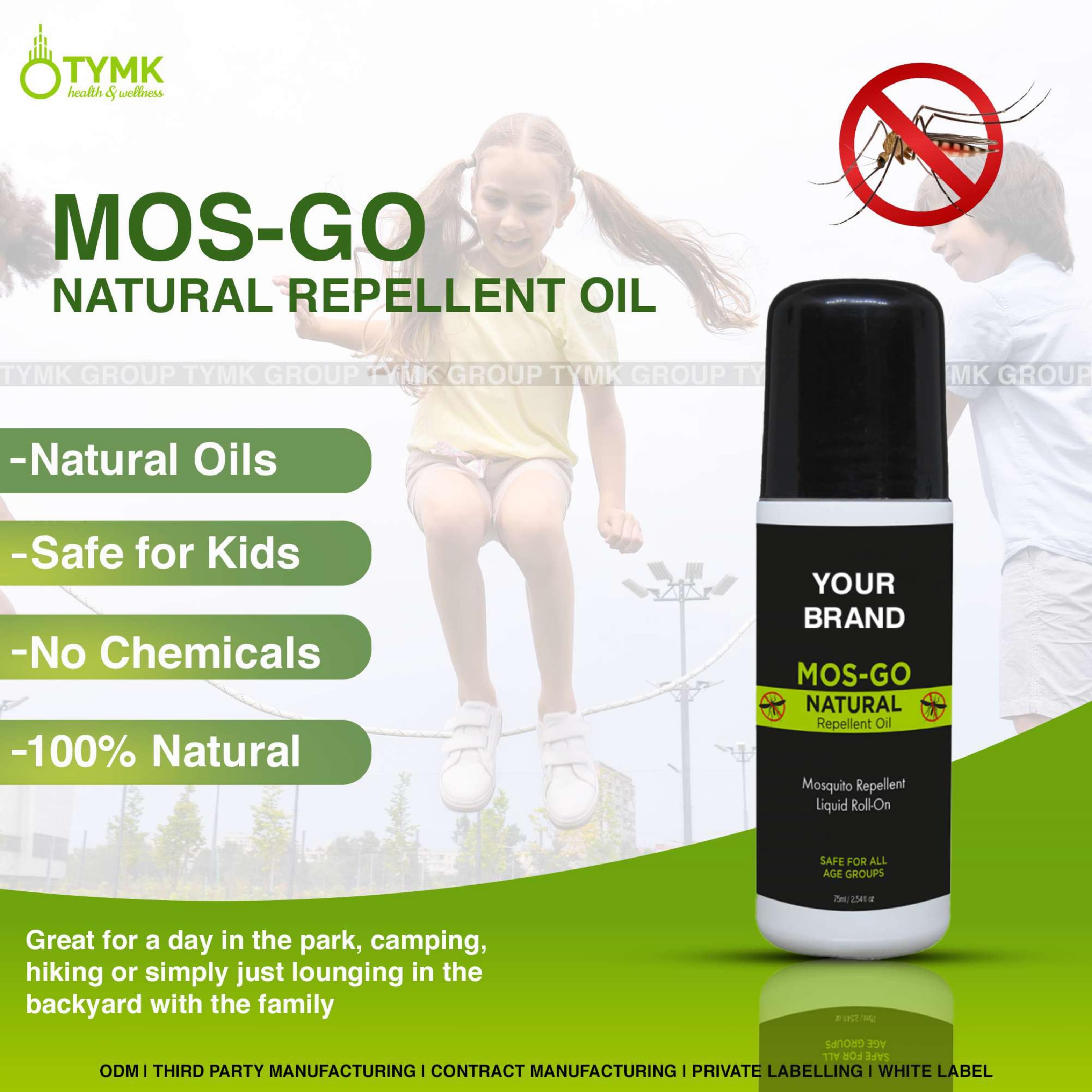 Mos Go Anti Mosquito Roll On - 75 Ml Oil | Natural Protection Against Mosquitoes, Pleasant Fragrance, Safe For Kids And All Ages, No Stickiness