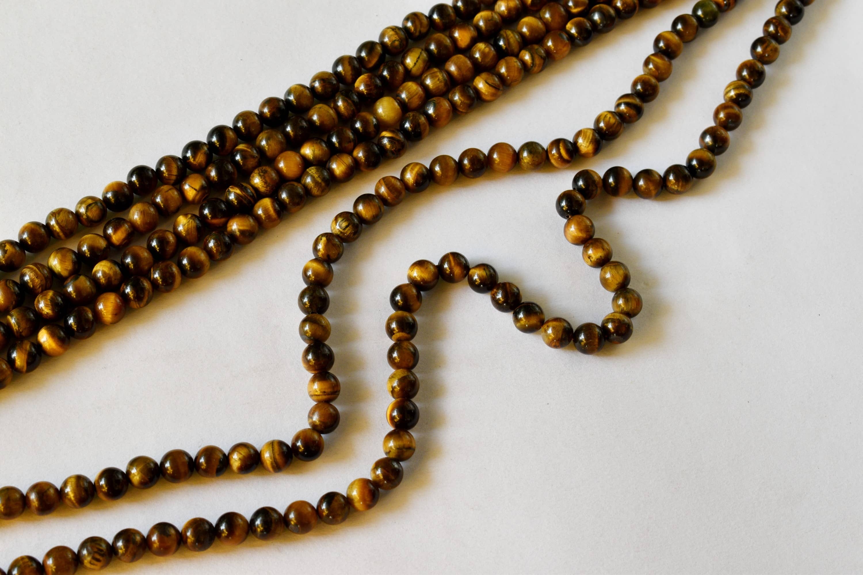 8mm Tiger Eye Beads Beads For Necklace Gemstone Jewelry - 14.5 Inch Strand Polished Round Beads Natural Stone With Unique Specks