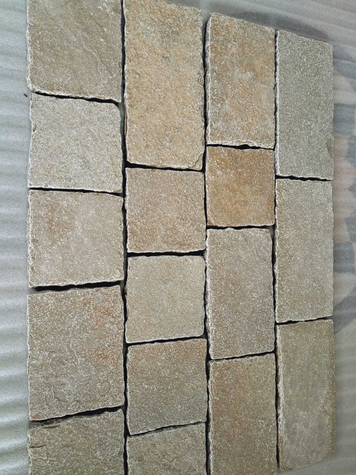 Indian Tandur Yellow Limestone Tumbled Pavers - Application: Construction
