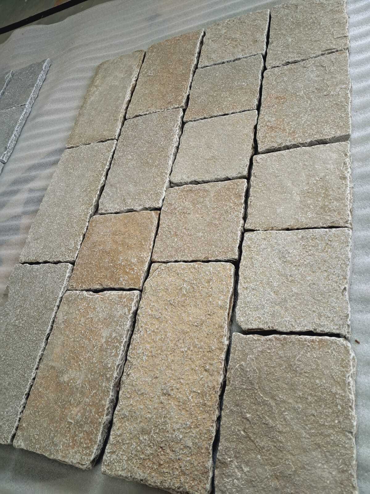 Indian Tandur Yellow Limestone Tumbled Pavers - Application: Construction