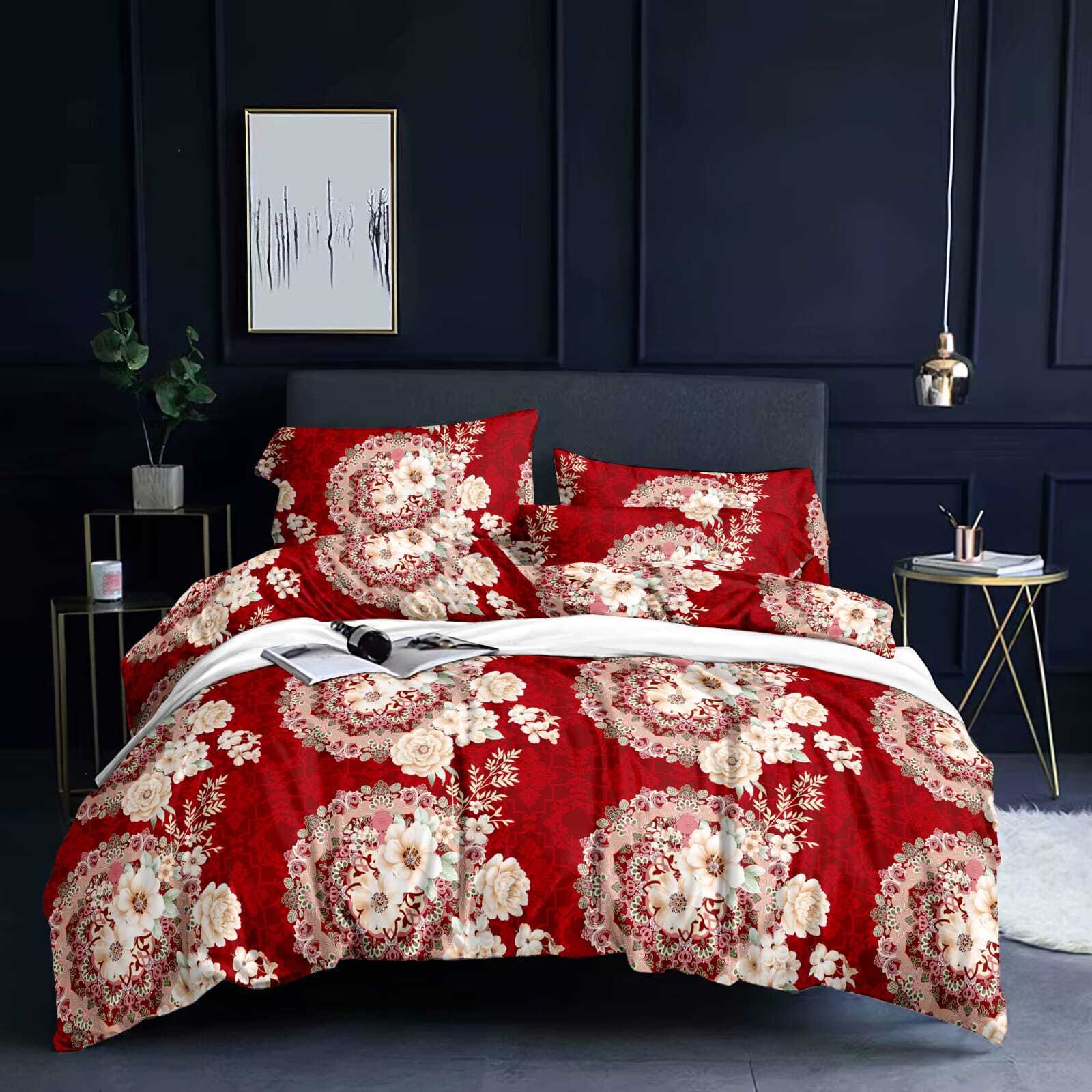 Sizzle 1+2 Bedding Set - Cotton Blend, 230 X 250 Cm Bedsheet With 45 X 70 Cm Pillow Cases, Lightweight With Anytime Wash Feature