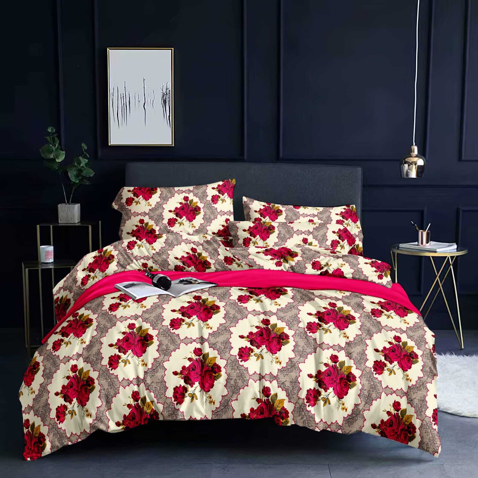 Sizzle 1+2 Bedding Set - Cotton Blend, 230 X 250 Cm Bedsheet With 45 X 70 Cm Pillow Cases, Lightweight With Anytime Wash Feature