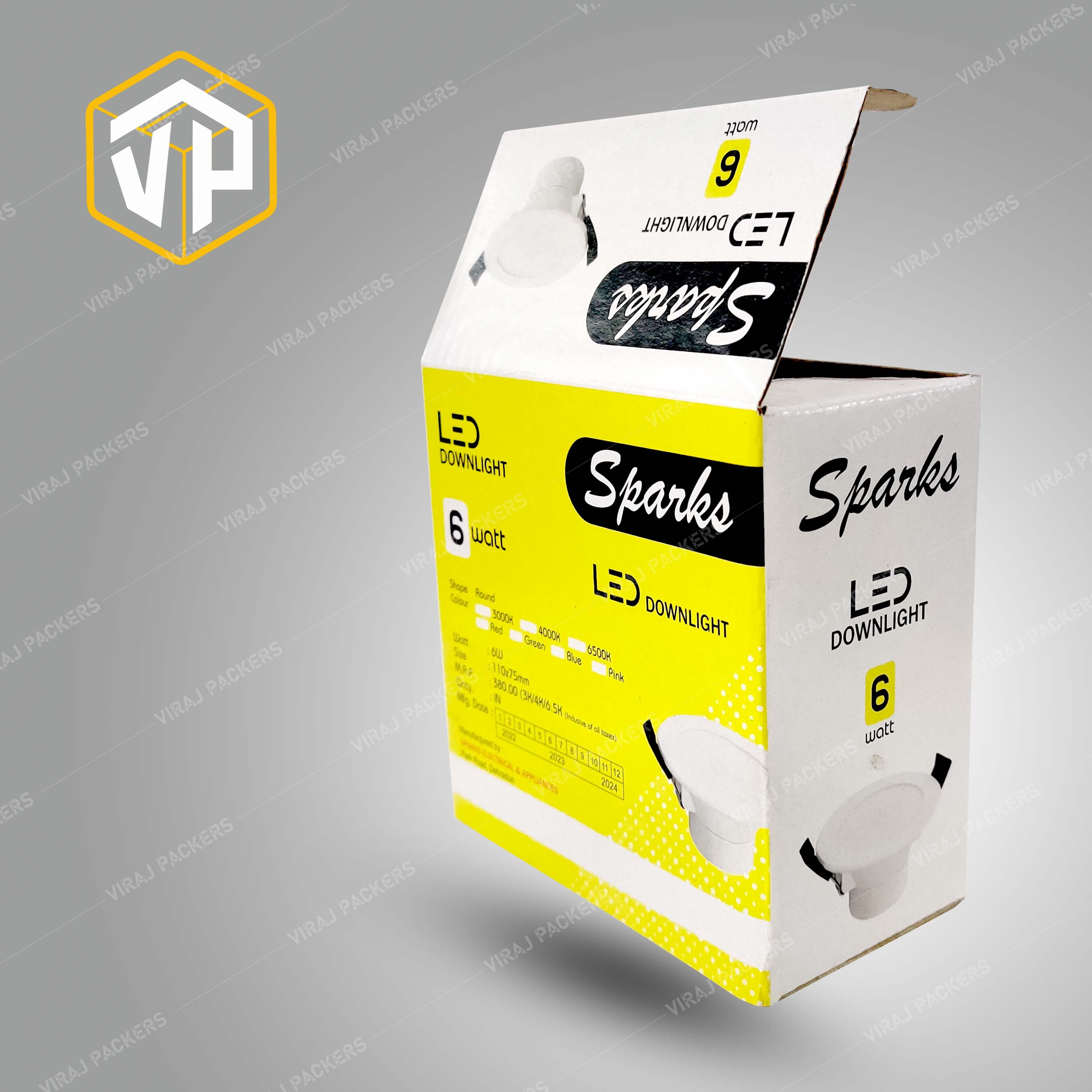 Customized Concealed Light Packaging Boxes - Unbleached Kraft Paperboard, Customized Size, Multi-color Options | Rectangular Shape For Electronic Use
