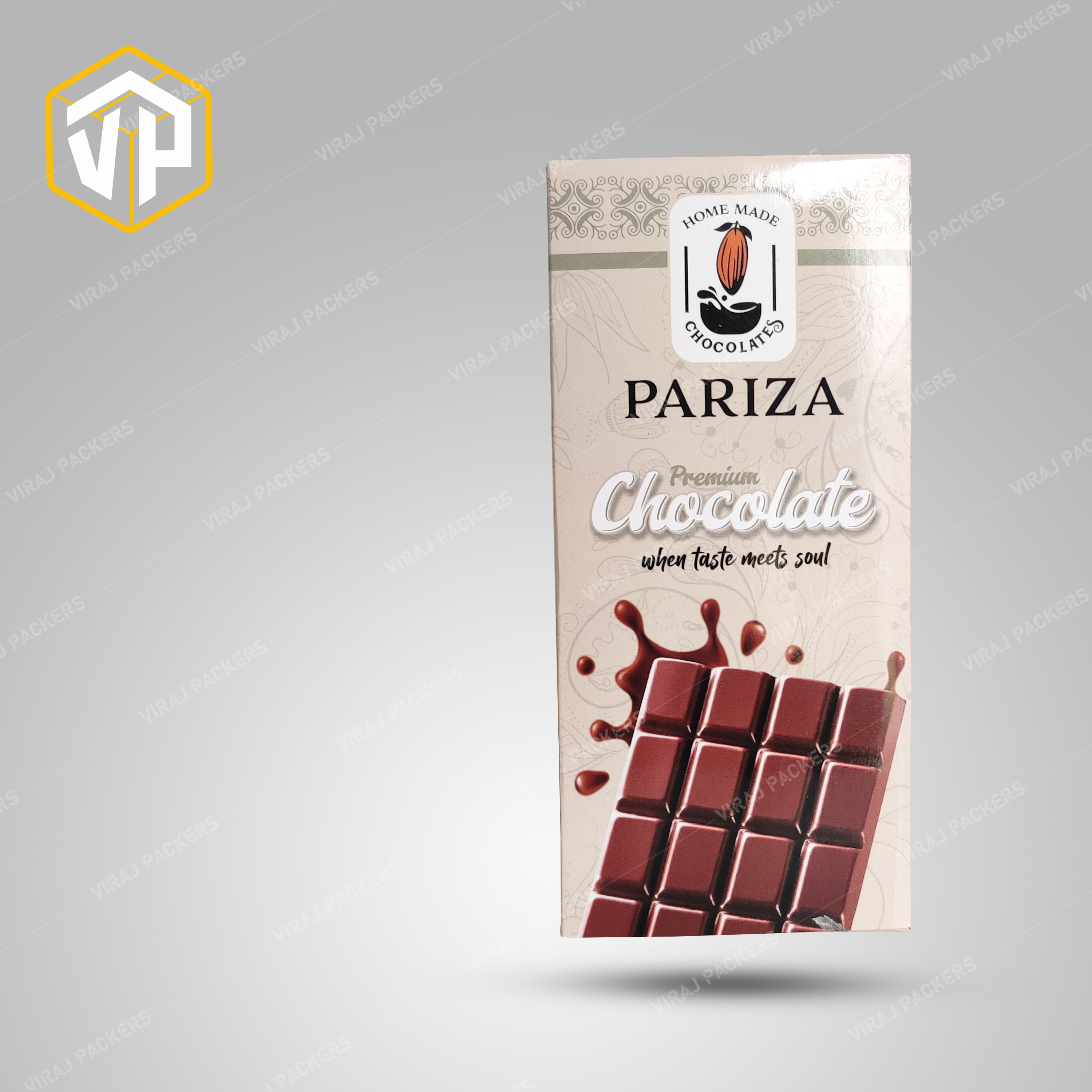 Protein Bar Packing Boxes - Unbleached Kraft Paperboard, 5x5x5 Inch, Rectangular Shape - Available In Different Colors