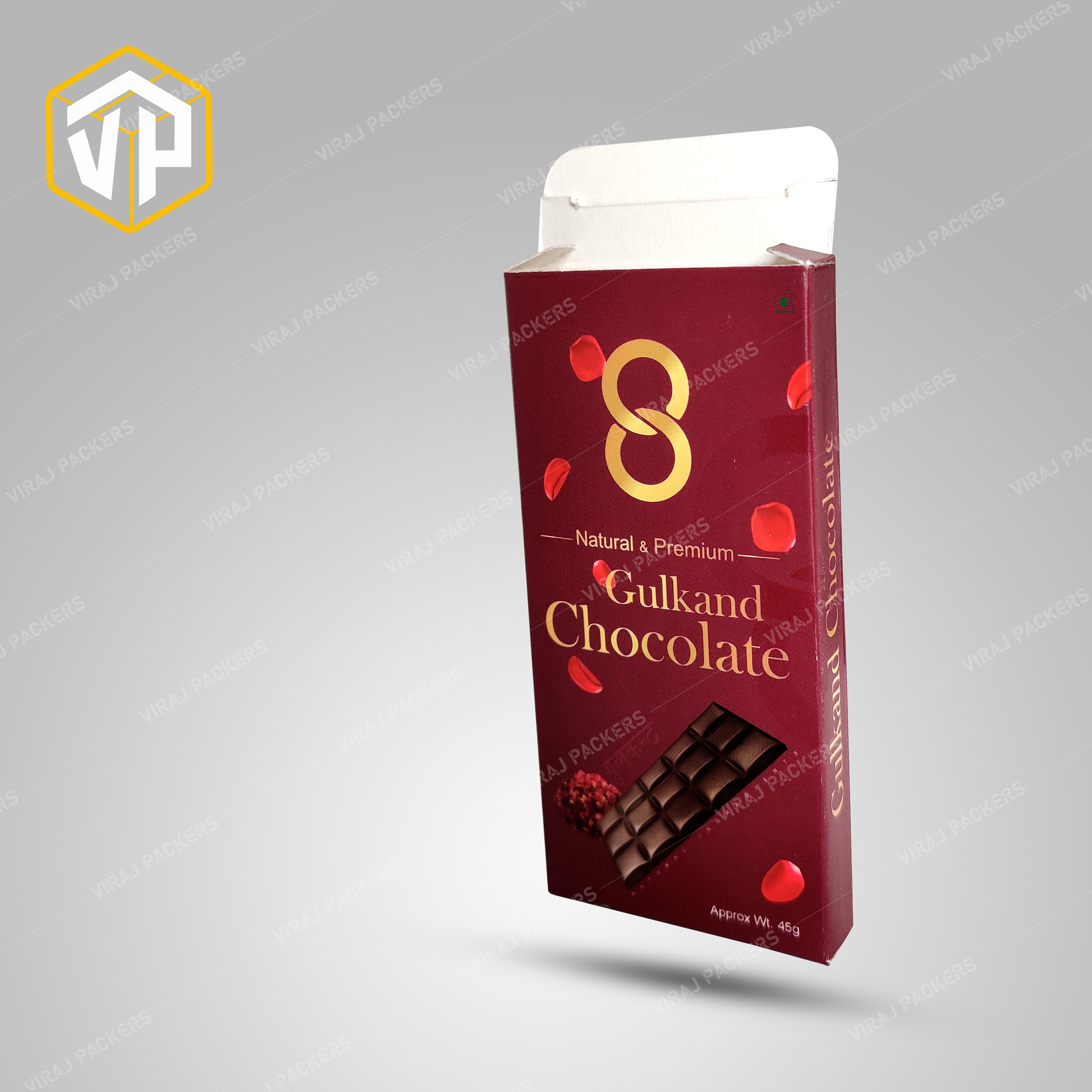 Customized Chocolate Bars Packaging Box - Unbleached Kraft Paperboard, Customized Size, Rectangular Shape, Available In Different Colors | Ideal For Food Industry Use