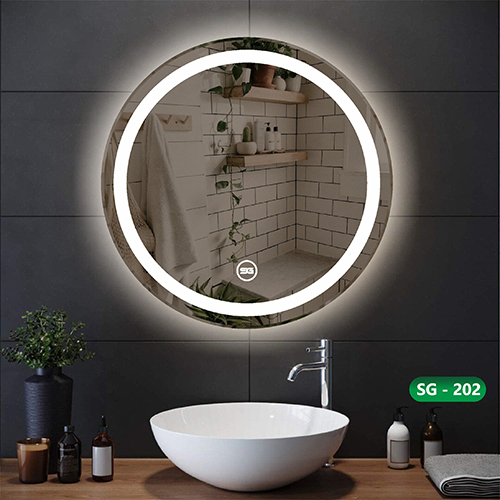 White Sg 202 Led Round Mirror