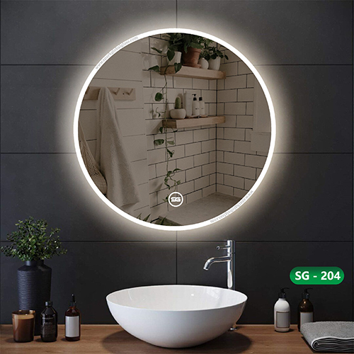 White Sg 204 Led Round Mirror