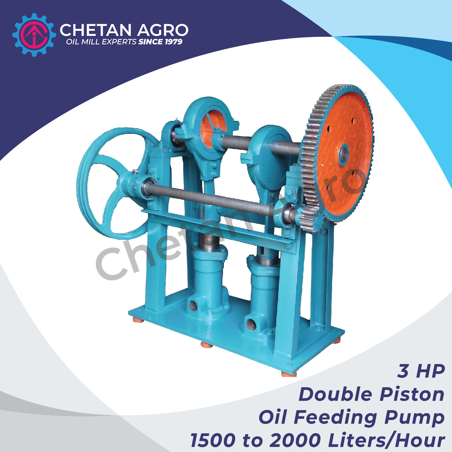 Chetan Agro Edible Oil Feeding Pump - Capacity 150 To 2000 Liters/hour | Electric Power Gear And Piston Mechanisms Versatile Industrial Applications
