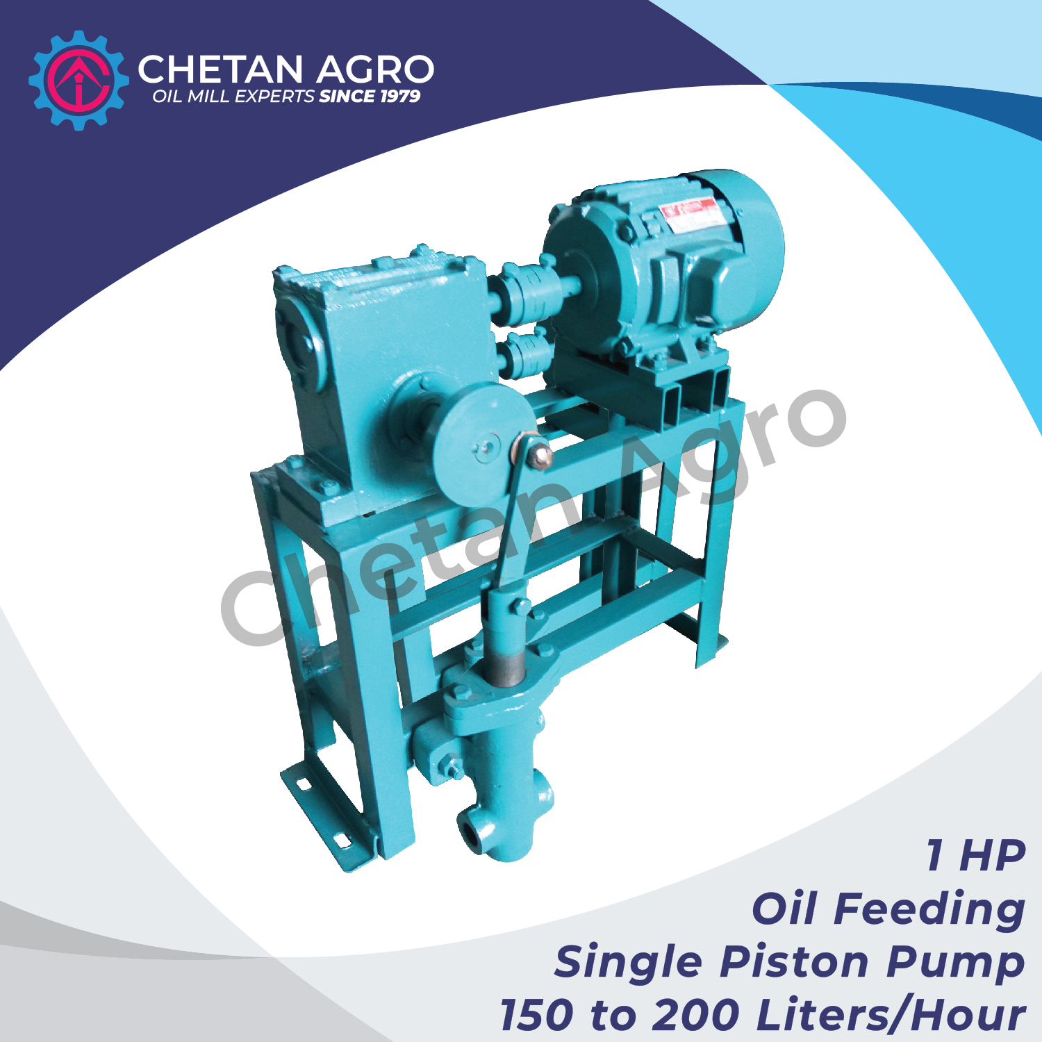 Chetan Agro Edible Oil Feeding Pump - Capacity 150 To 2000 Liters/hour | Electric Power Gear And Piston Mechanisms Versatile Industrial Applications
