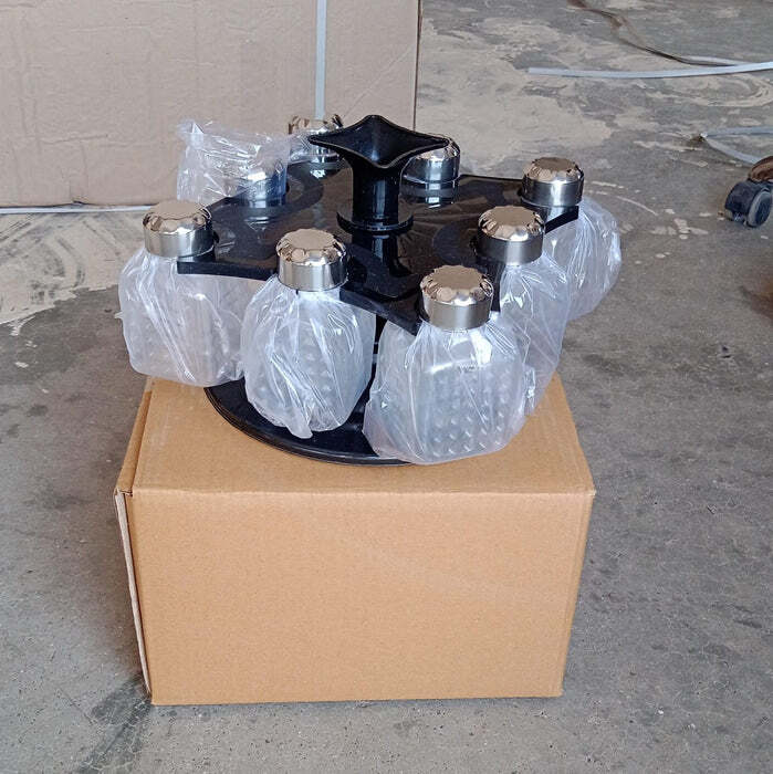 All New Square 8 Bottle Design 360 Degree Revolving Spice Rack