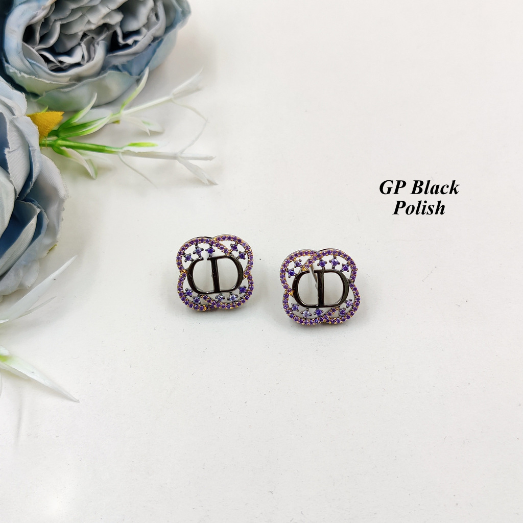 Elegant Studs - Copper Alloy, Multiple Sizes, White Polish | Zircon Stone, Imitation Jewelry, Perfect For Parties, Weddings, Engagements, And Everyday Wear