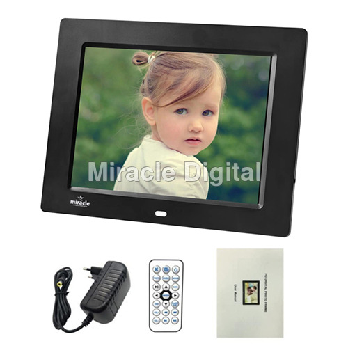 8 Inch Ips Digital Photo Frame - Color: Black