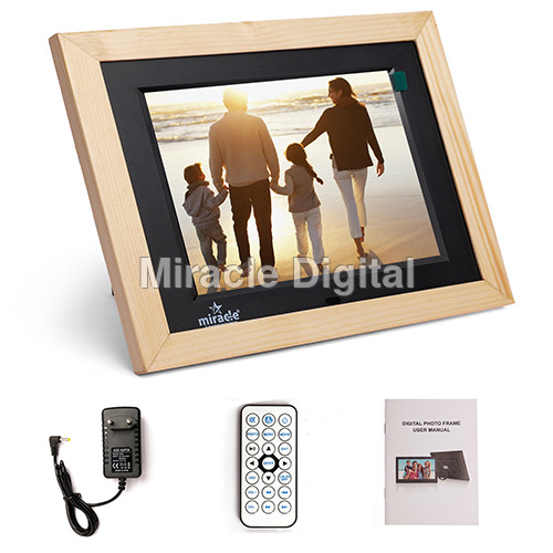 10 Inch Light Color Wooden Digital Photo Frame - Color: Multi Colour