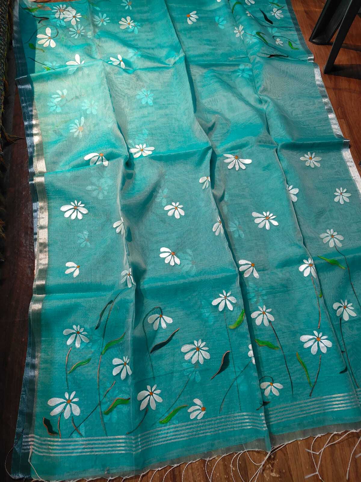 Fancy Maslin Saree - Color: Black