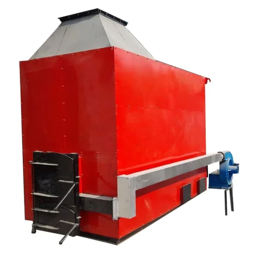 Wood Fired Hot Air Generator - Single Phase, Vibrant Red Color, Recoil Start Feature, Warranty Included, No Alternator
