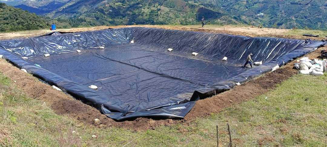 Hdpe Geomembrane Natura Brand 500 Micron Pond Liner Sheet - 6 X 50 Meter Size, Black Color | 5 Year Warranty, Agriculture Pond Usage
