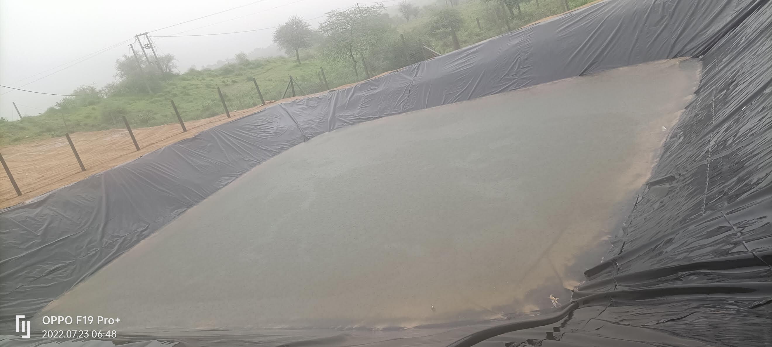 Hdpe Geomembrane Natura Brand 500 Micron Pond Liner Sheet - 6 X 50 Meter Size, Black Color | 5 Year Warranty, Agriculture Pond Usage