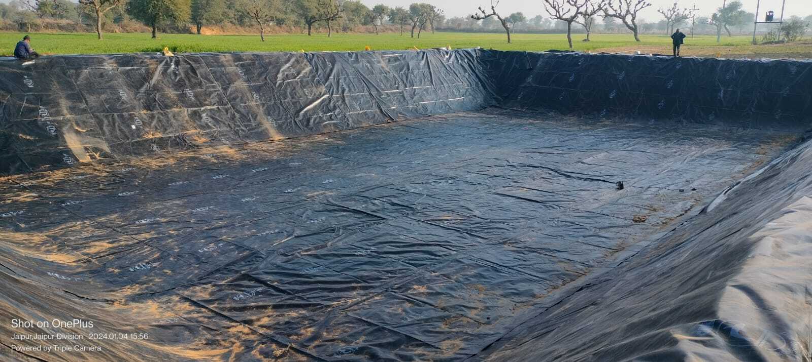 Hdpe Geomembrane Natura Brand 500 Micron Pond Liner Sheet - 6 X 50 Meter Size, Black Color | 5 Year Warranty, Agriculture Pond Usage