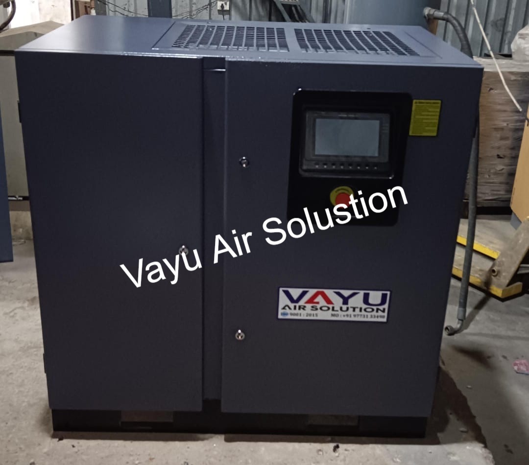 20hp Screw Air Compressor - 500 Cfm Flow Rate 500l Air Tank Capacity Ac Three Phase Power Source 10 Bar Pressure Silent Operation Portable Design Gray Color 1 Year Warranty