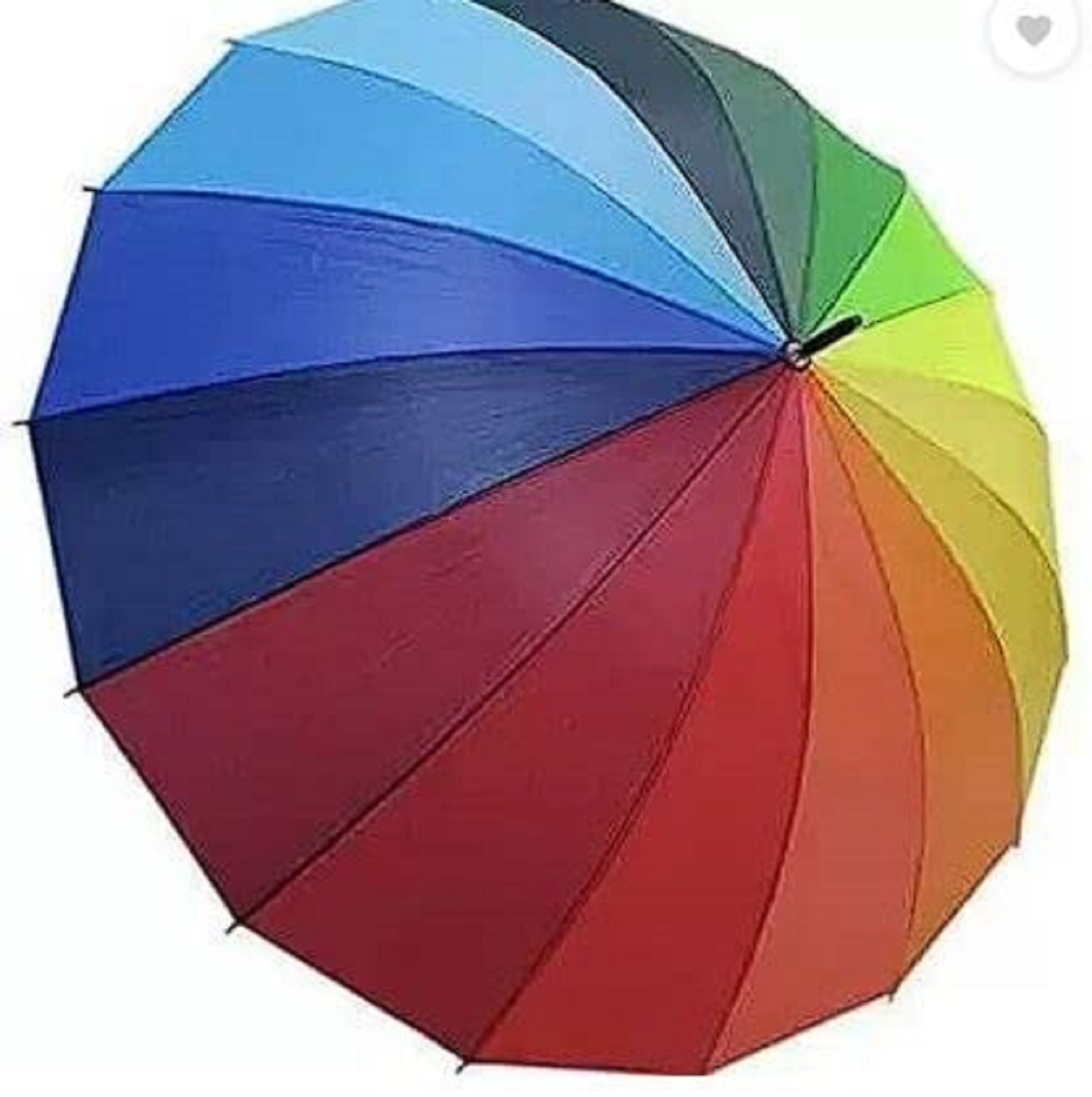 Rainbow Colour Umbrella - 190t High-density Polyester, 46-inch Canopy, 52-inch Arc | Automatic Open-close, 24-rib Windproof, Unisex Design