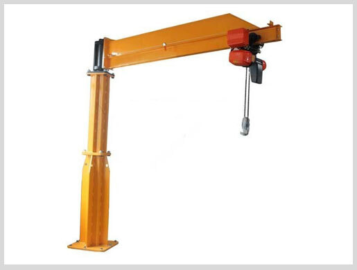 Jib Cranes Ele. Chain Hoist - 5m Height X 5m Length X 5m Width, Yellow | 5 Tonne Capacity, Remote Control, Space-saving, Rotating Arm Design