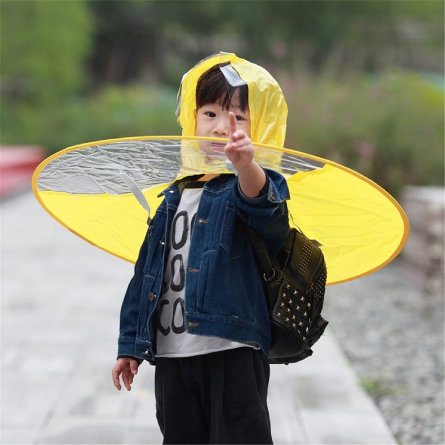 Unisex Headwear Umbrella - Soft & Durable Non-toxic Material, Portable Foldable Design, Waterproof Hands-free Cute Rain Hat For Children