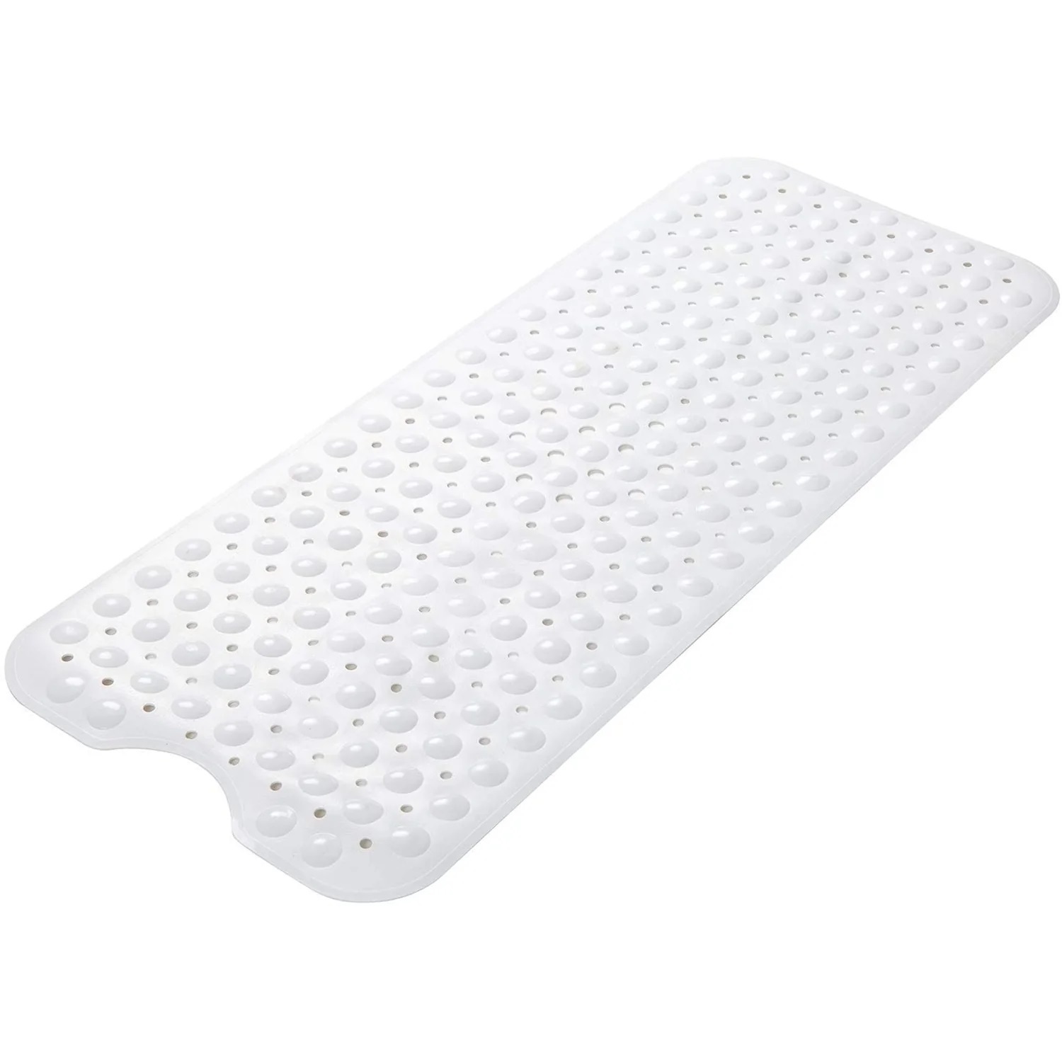 Non-slip Bath Mat - Pvc, 24 X 17.71 Inches, White | Textured Surface, Suction Cups, Waterproof, Quick-drying, Soft And Comfortable