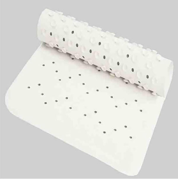 Absorbent Shower Bath Mat With Suction Cups - Pvc, 24x17.71 Inches, White | Non-slip Surface, Waterproof, Soft, Easy To Clean, Quick-drying