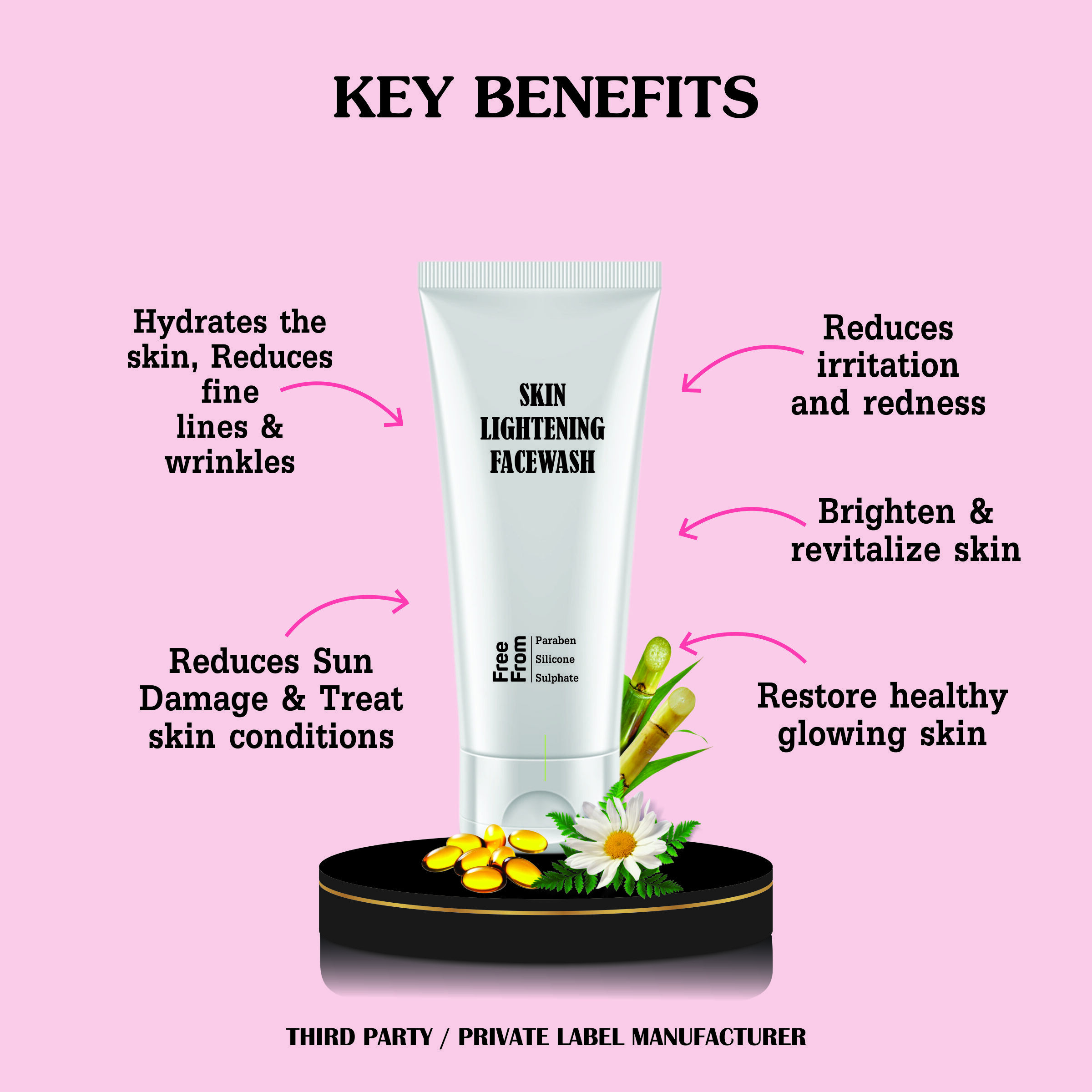 Skin Rejuvenating Lightening Facewash - Gel Formulation With Minerals & Chemicals | Hydrates Skin, Fights Fine Lines, Brightens Complexion, Contains Chamomile & Licorice Extract