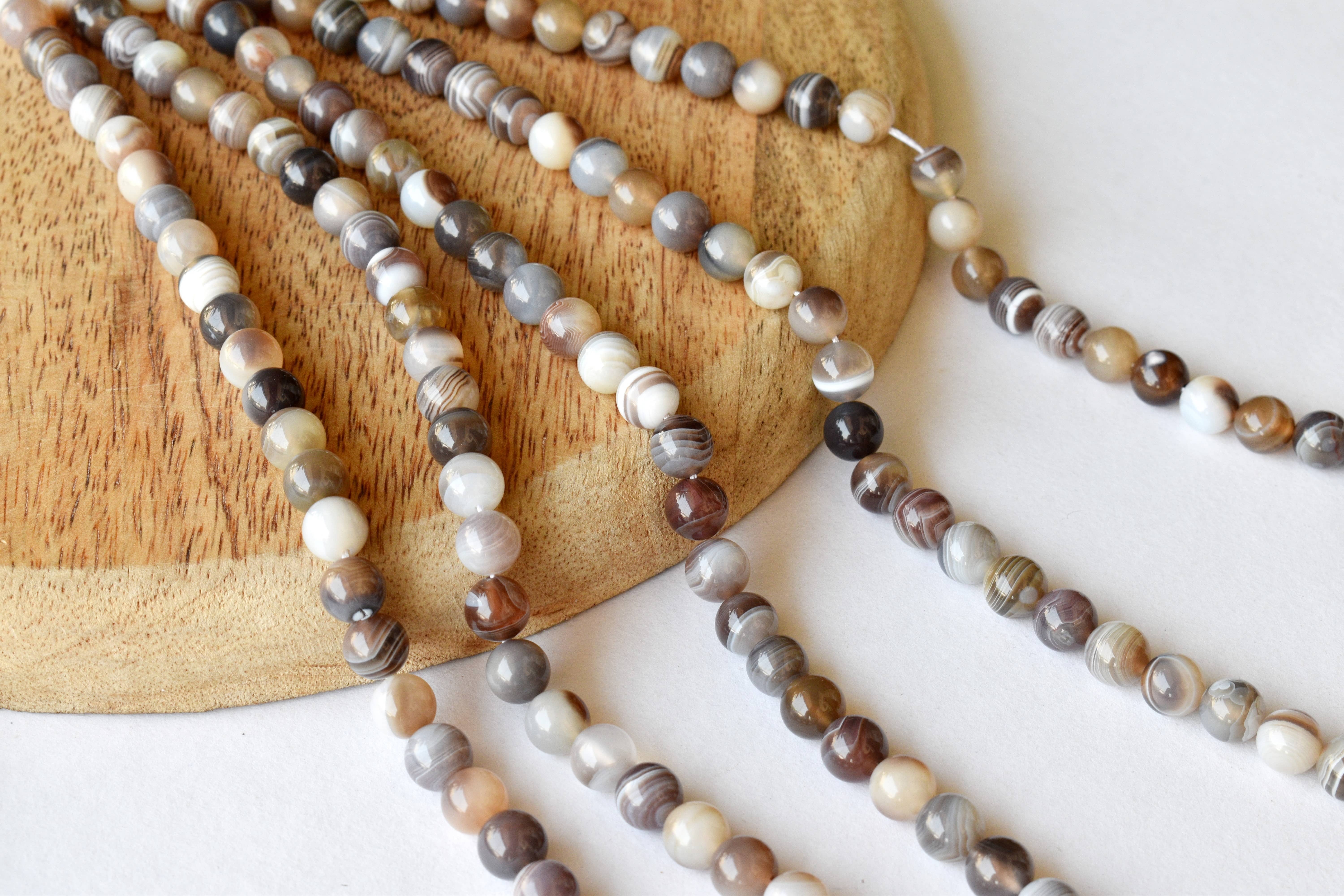 8mm Botswana Agate Beads, Gemstone Beads For Necklace ,Crystal Beads Jewelry