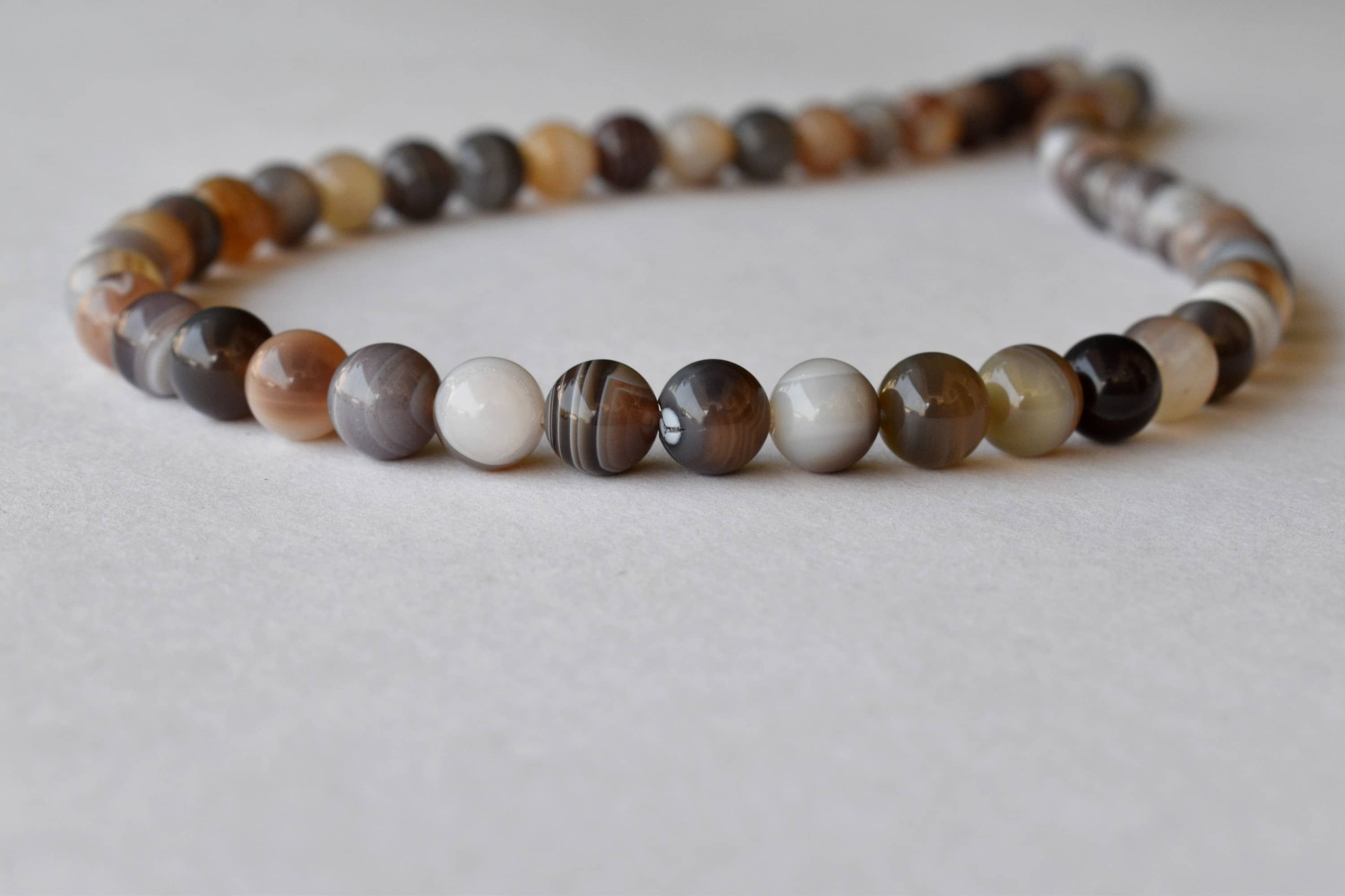 8mm Botswana Agate Beads, Gemstone Beads For Necklace ,Crystal Beads Jewelry