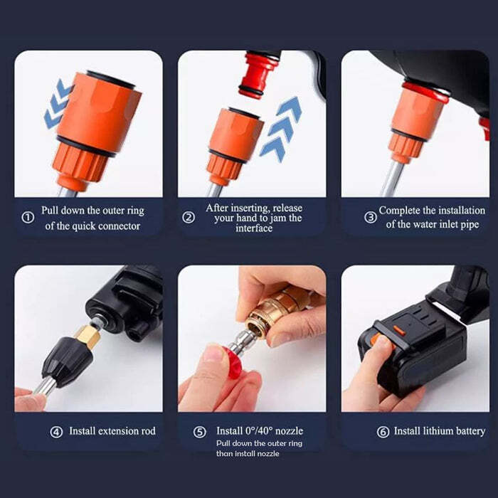 48v Car Washing Kit, Portable Pressure Washer With,