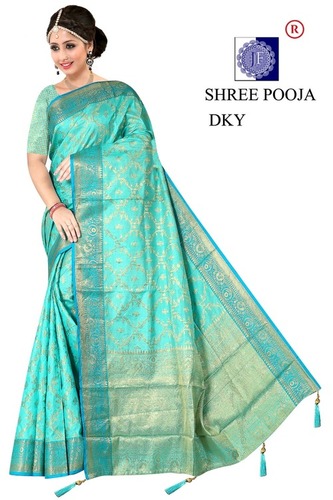 Tusser Cotton Pattu Saree - Jacquard Fabric, Pastel Color Range with Handwoven Thread Work | Elegant Choice for Weddings, Corporate Events, and Casual Gatherings