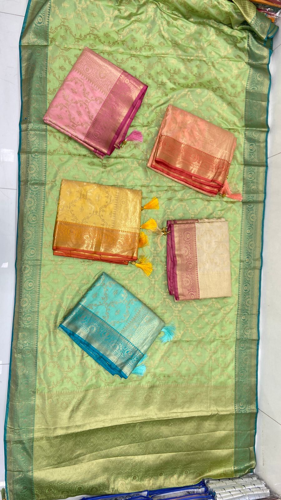 Tusser Cotton Pattu Saree - Jacquard Fabric, Pastel Color Range With Handwoven Thread Work | Elegant Choice For Weddings, Corporate Events, And Casual Gatherings