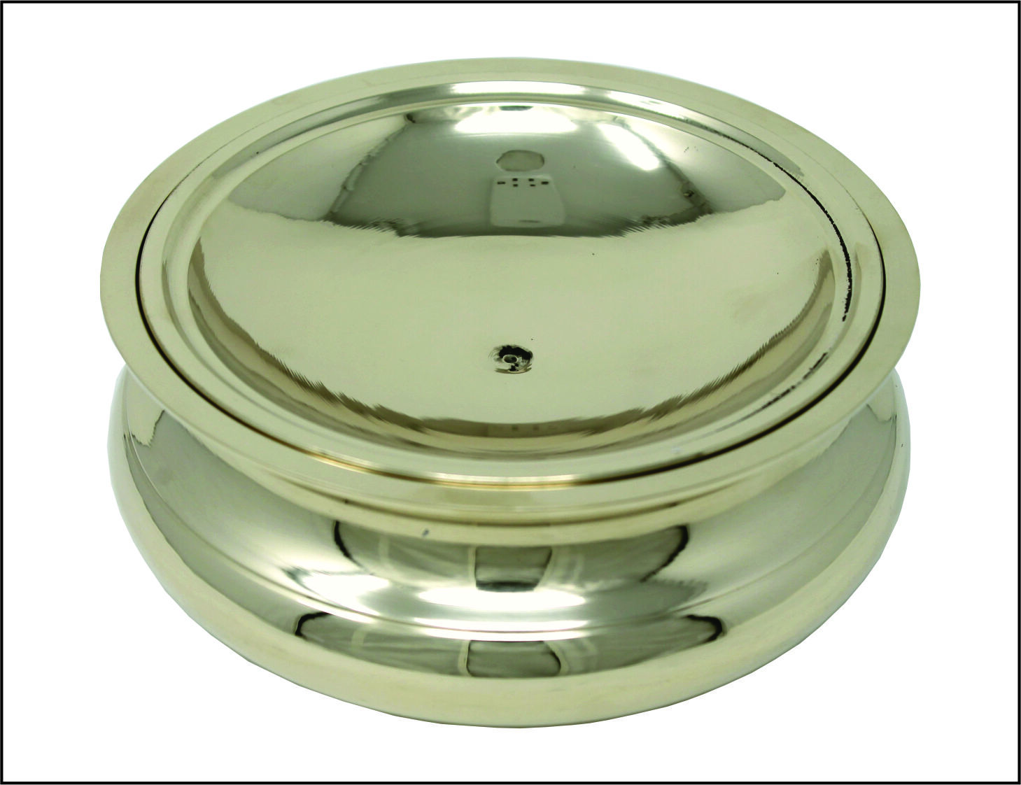 Bronze Serving Dish - 19.5x19.5x13 Cms | Polished Metal Finish, Elegant Lid Design, 1000 Grams Weight
