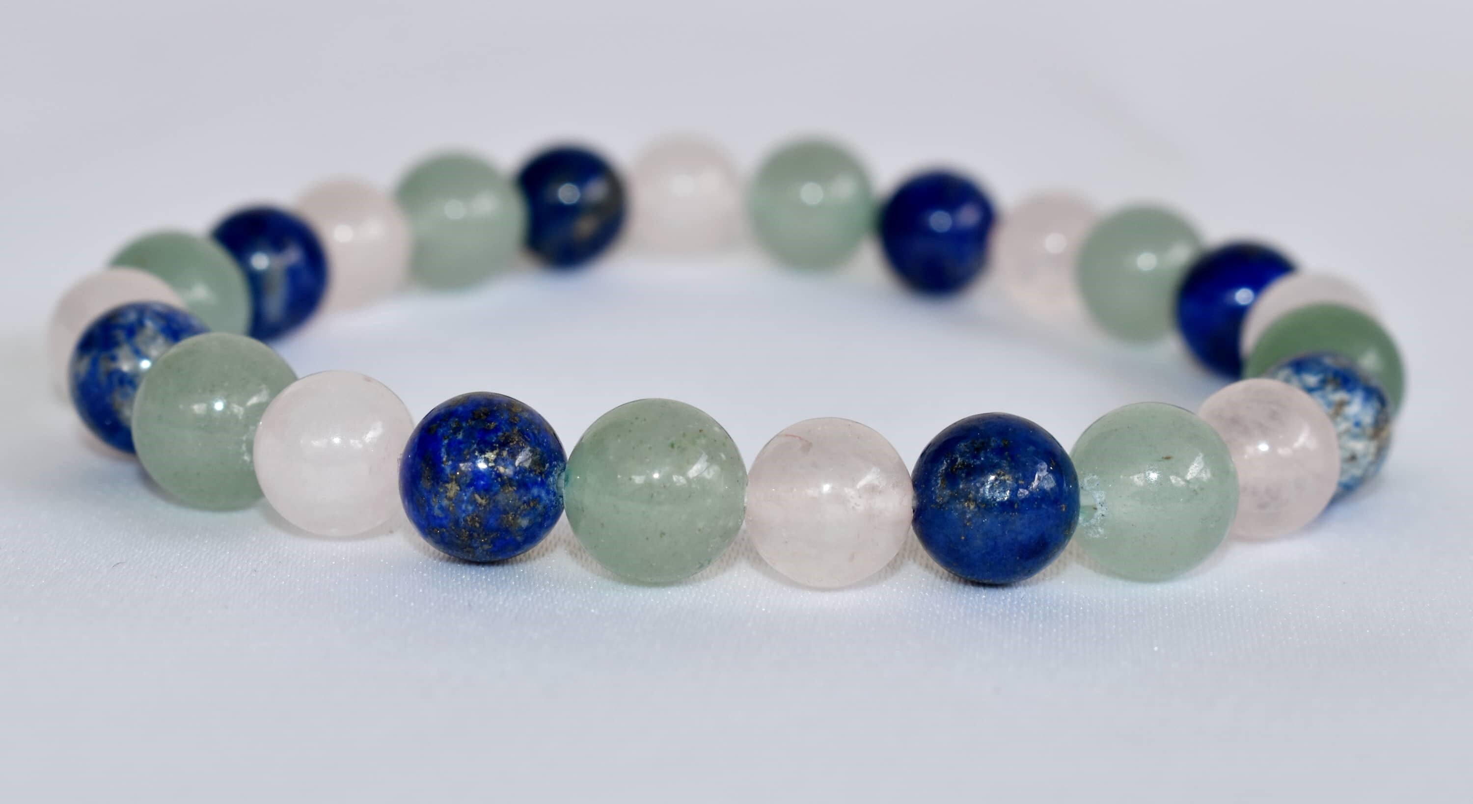 Balancing Fertility Bracelet - 8mm Round Natural Gemstones, Multi-color Moonstone, Unakite & Rose Quartz | Handmade Stretch Beaded Jewelry