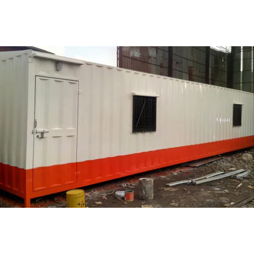 Rectangular Portable Office - Color: White And Orange