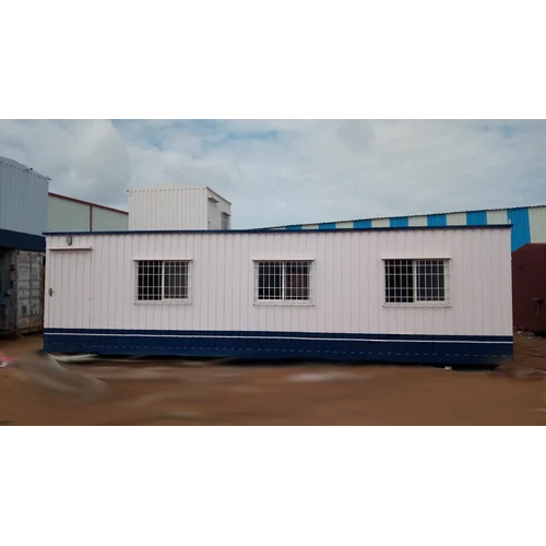 Portable Site Offices - Color: White With Blue Base