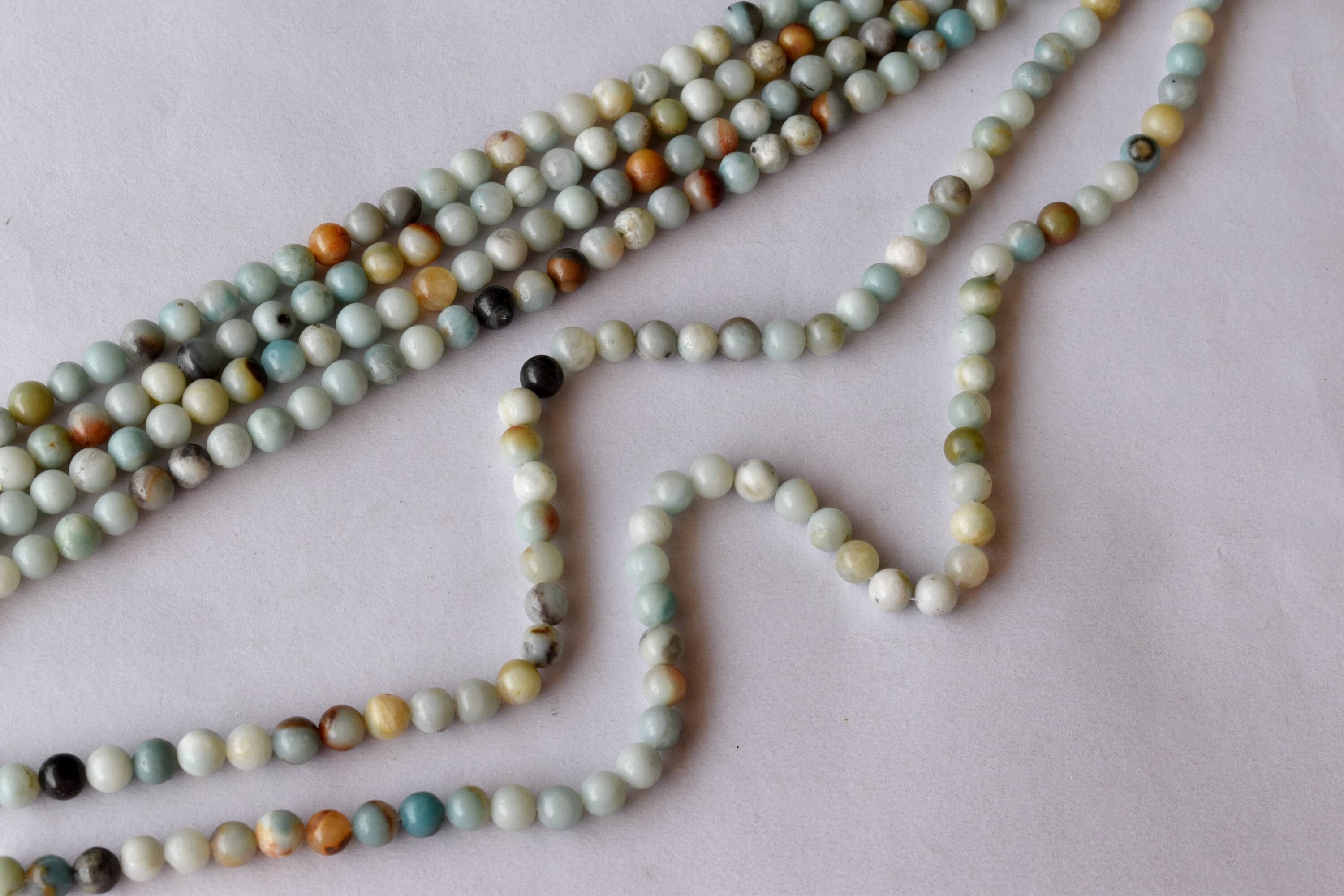 8mm Multi Amazonite Beads, Gemstone Beads For Necklace, Crystal Beads Jewelry - Polished Stone, 14.5 Inches, Unique Round Bead Design