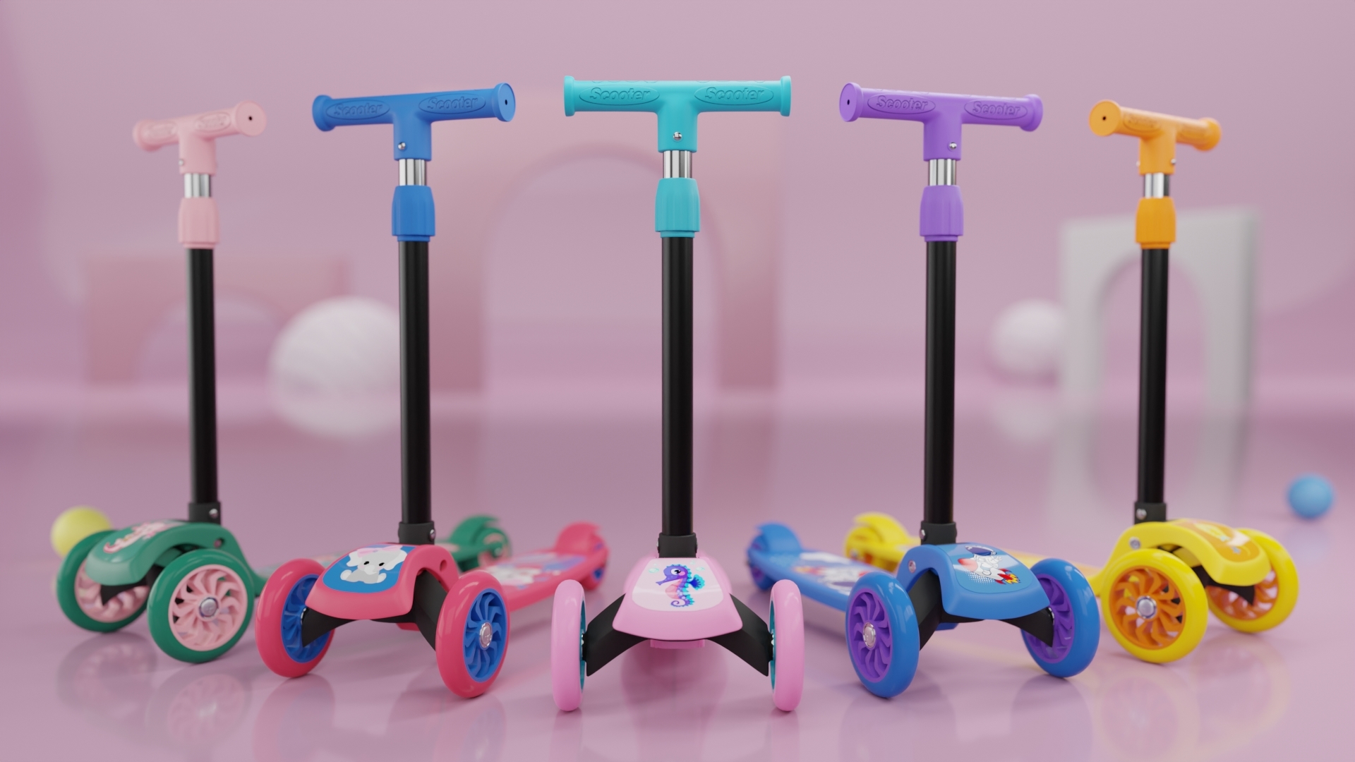 Kid Scooter - Lightweight Aluminum Frame, Adjustable Height Handlebar, Easy-fold Design, Smooth-glide Wheels