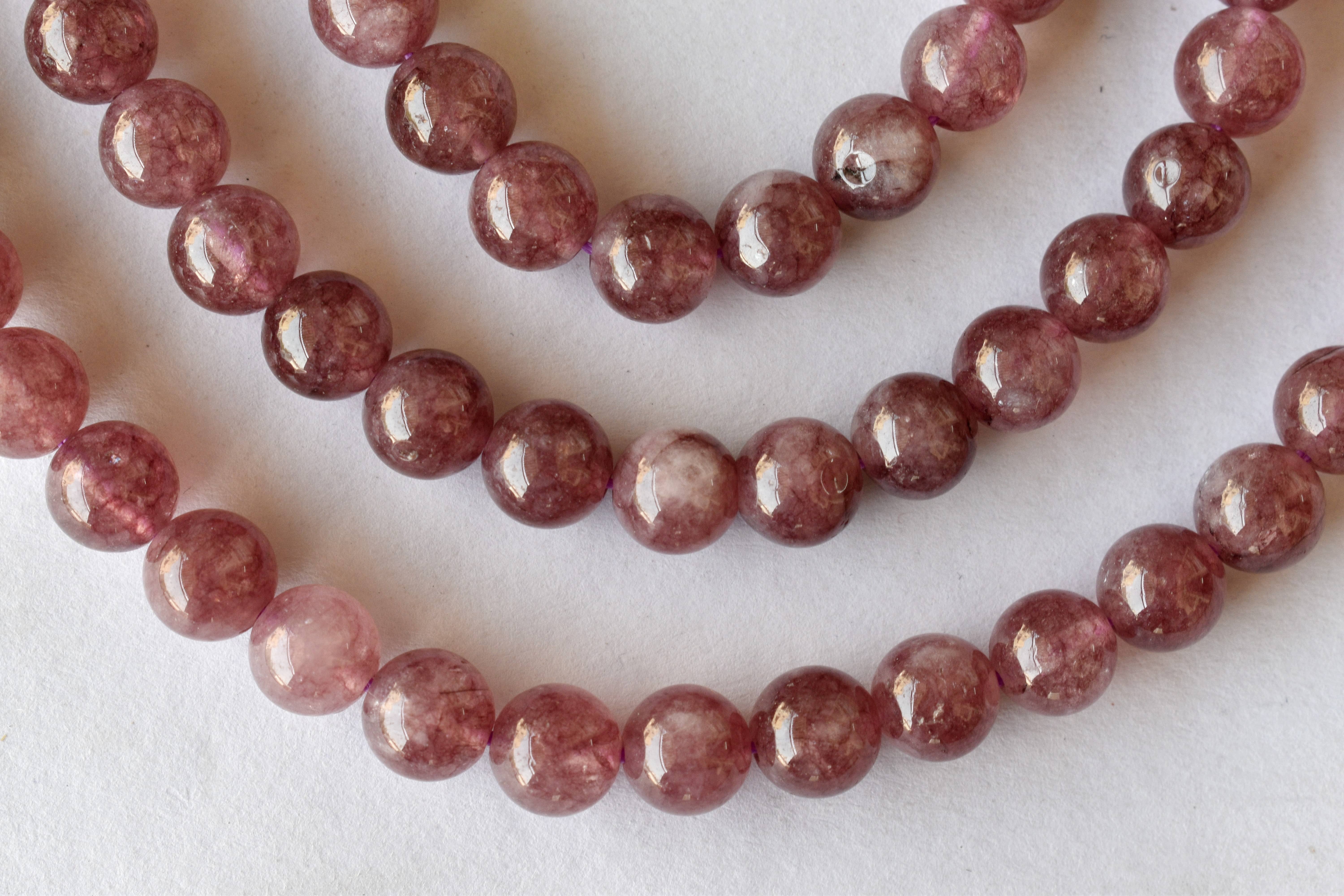 Pink Tourmaline Heated Beads - 14.5 Inch Strand, Hand-selected Polished Round Gemstone Beads For Elegant Jewelry