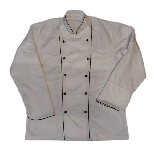 Men White Polyester Chef Coat - Polyester Fabric, Modern Style, Plain Pattern | Vented Back for Breathability, Reinforced Seams, Multiple Pockets