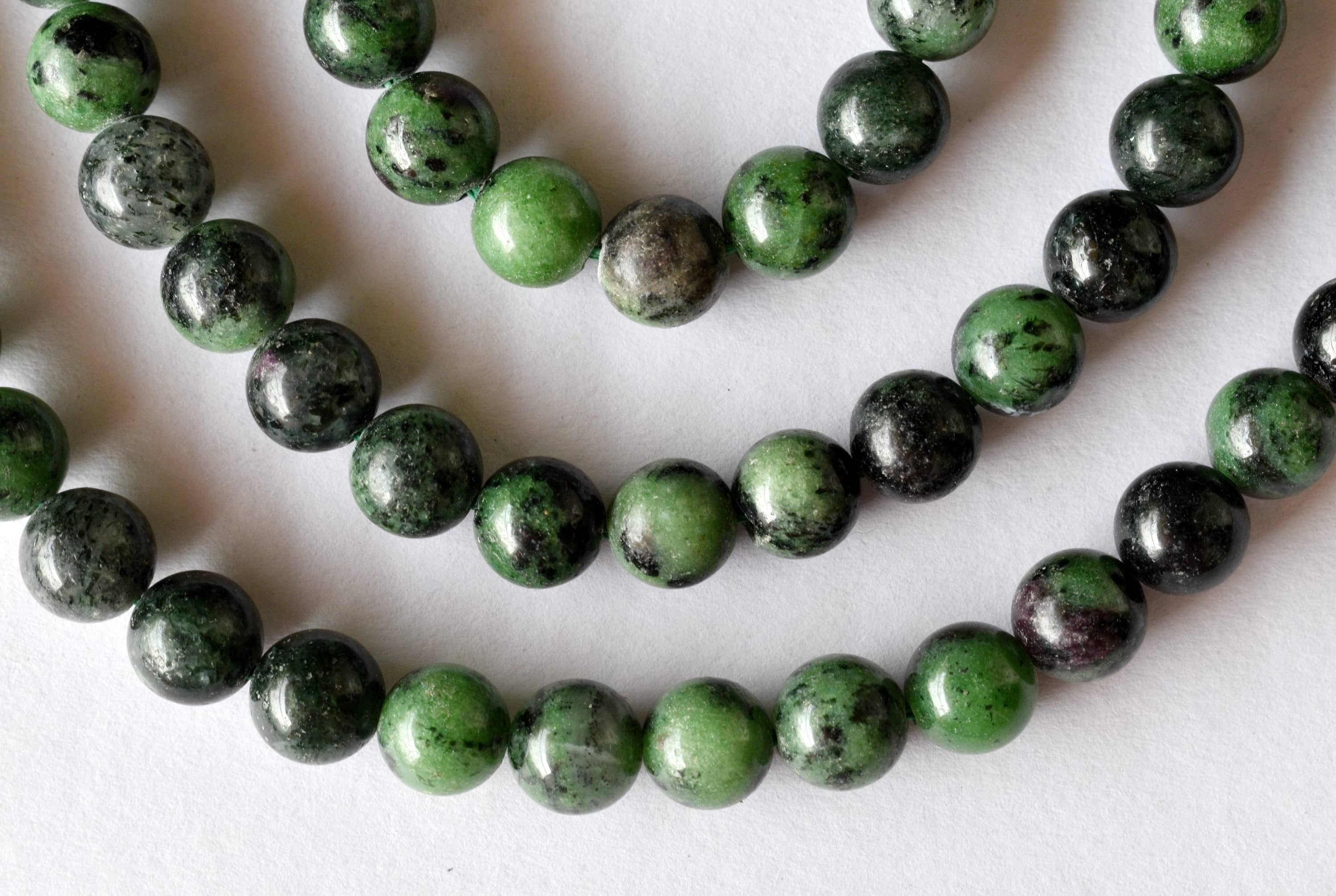 8mm Ruby Zosite Beads - 14.5 Inches Strand, Hand-polished, Round Stone Beads For Jewelry, Unique Rich Hue With Subtle Natural Specks