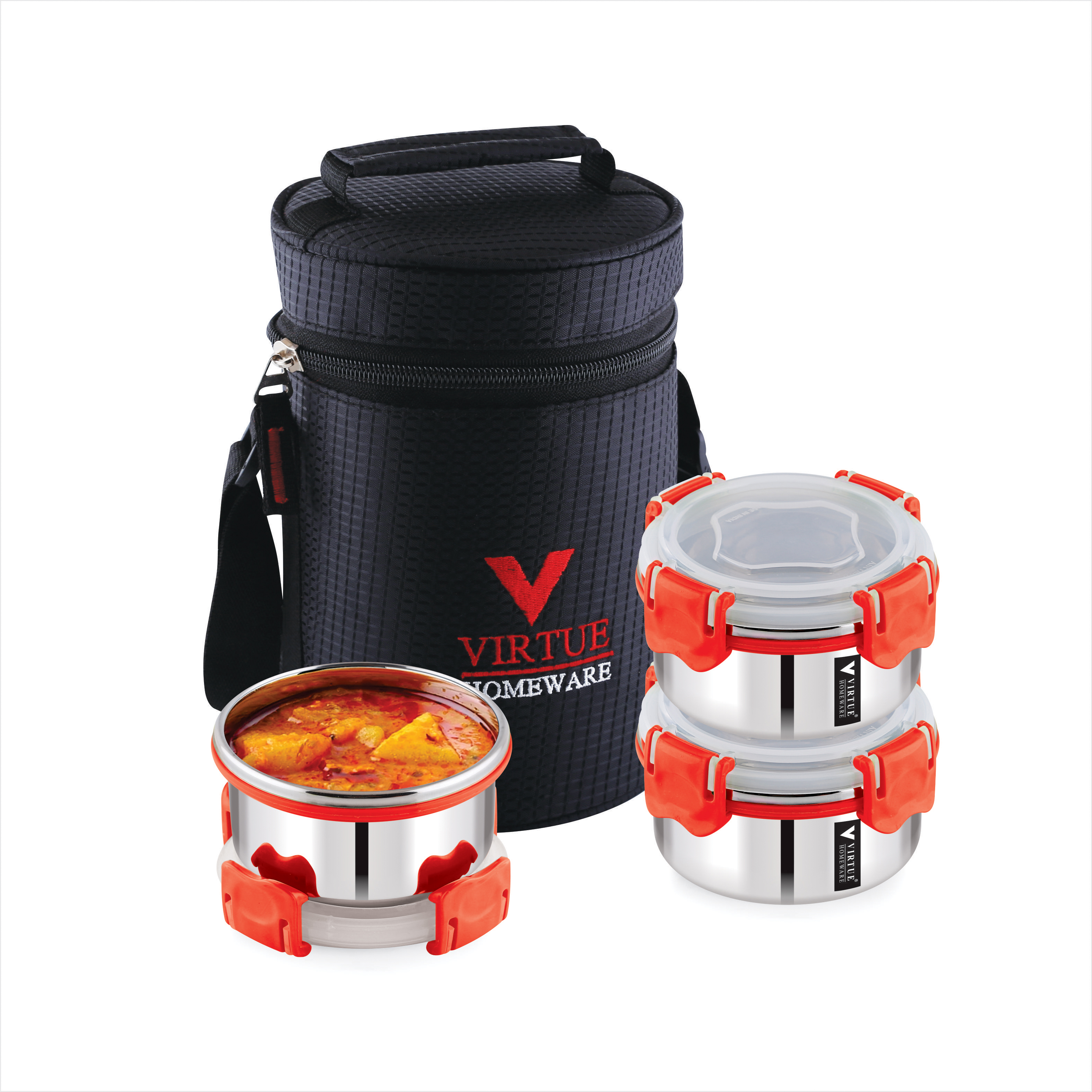 Feast 3 Virtue Homeware Stainless Steel Lunch Box Pack